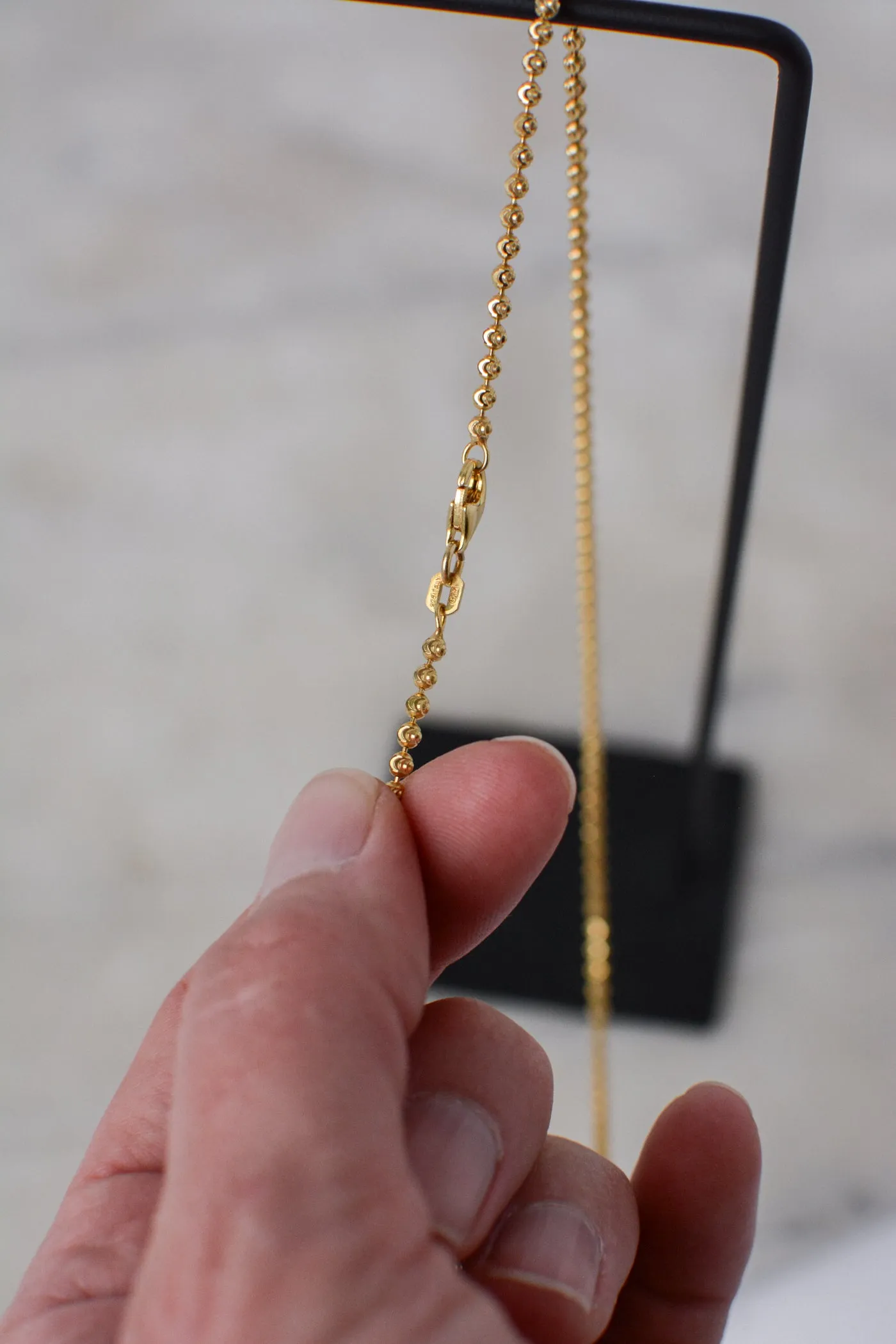 14K Gold Plated Sterling Moon Cut Chain ~ 16"