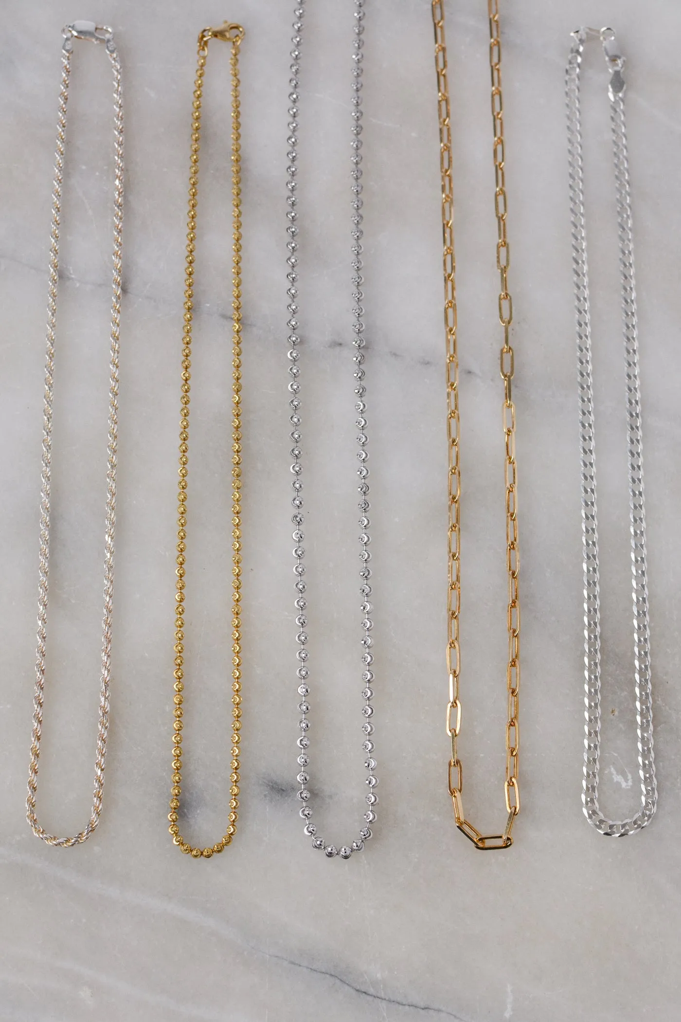 14K Gold Plated Sterling Moon Cut Chain ~ 16"