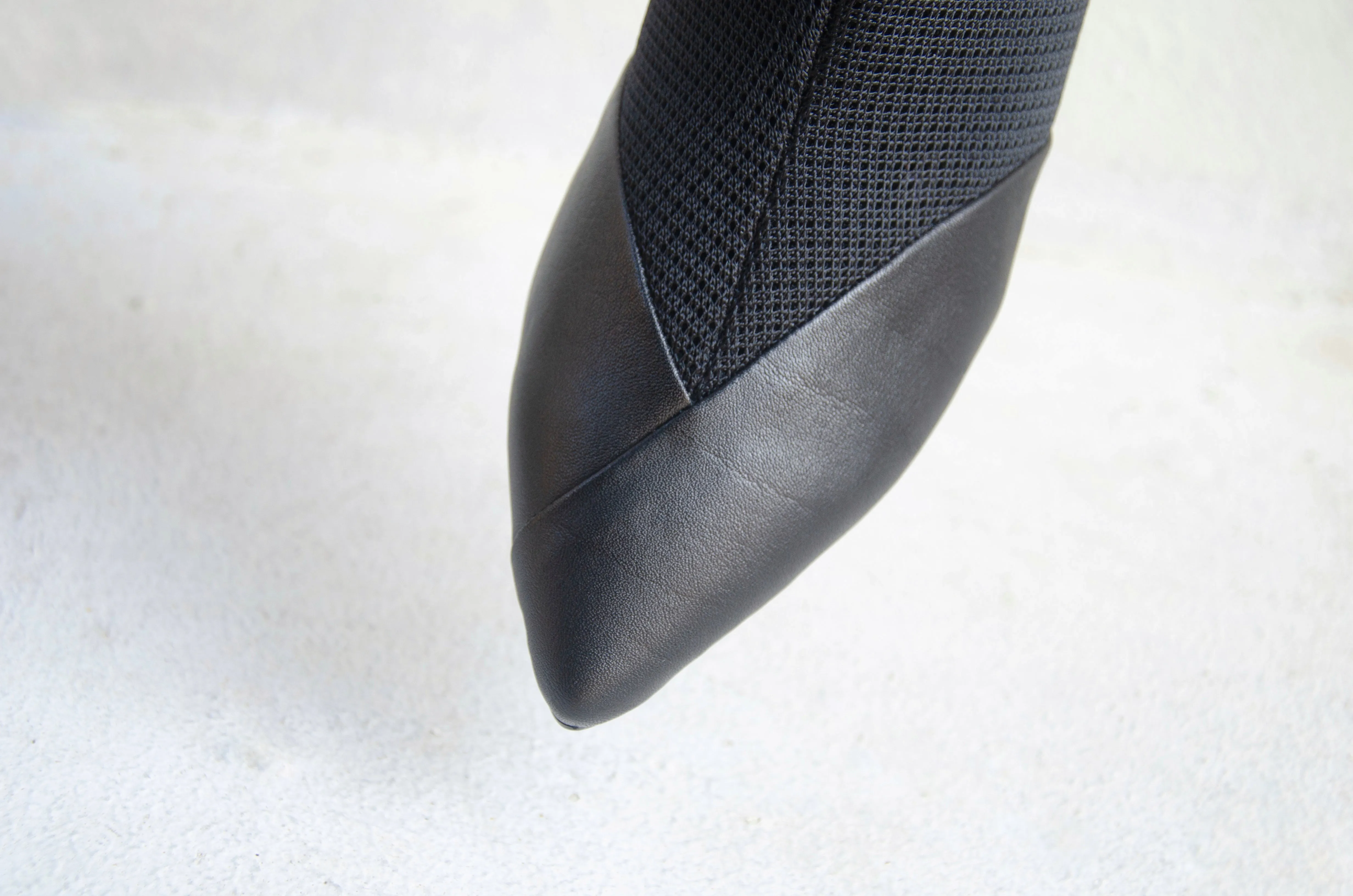 #16 FLAT - SUPER BLACK MESH BOOTIES