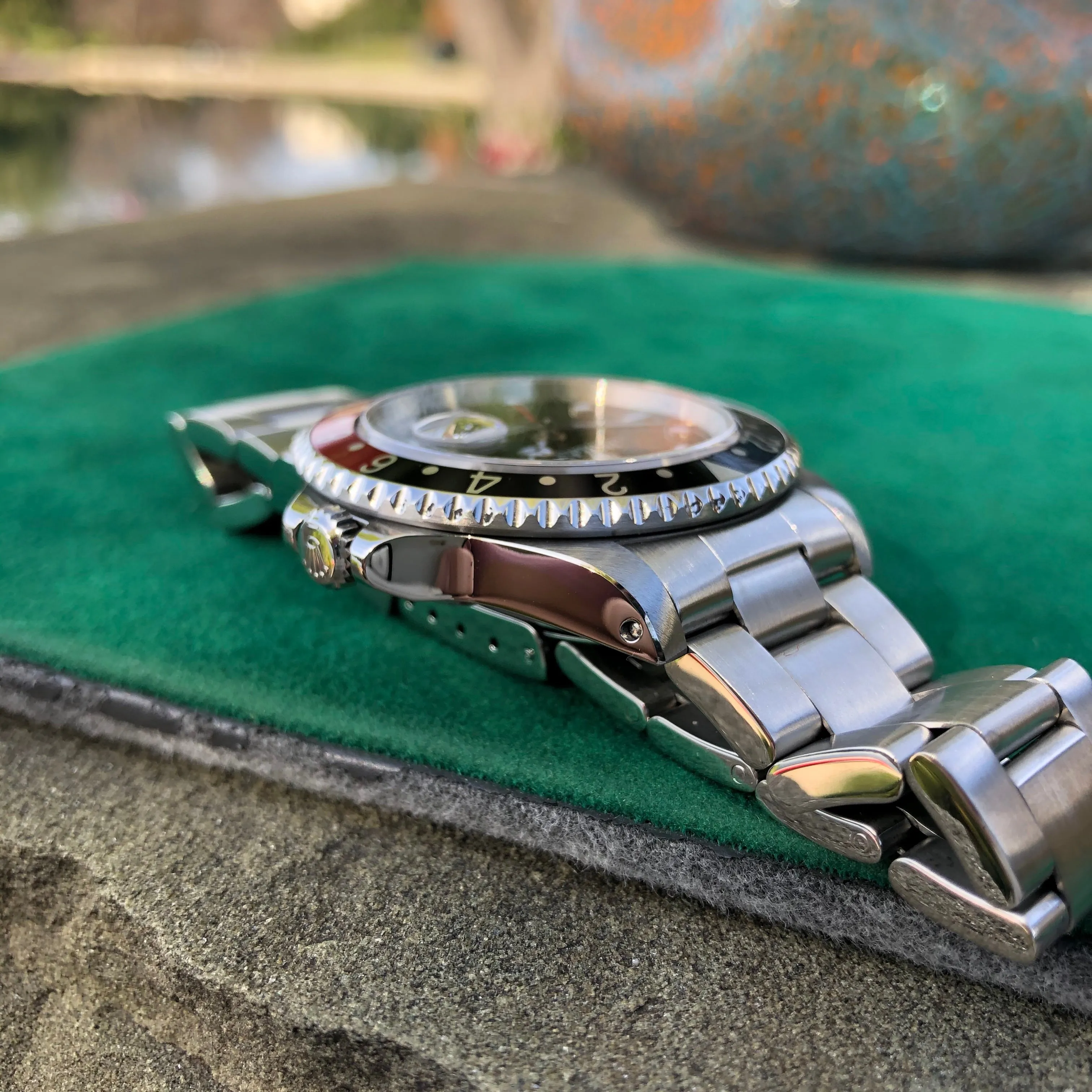1999 Rolex GMT Master II 16710 Stainless Steel Coke A Serial Wristwatch Box Papers