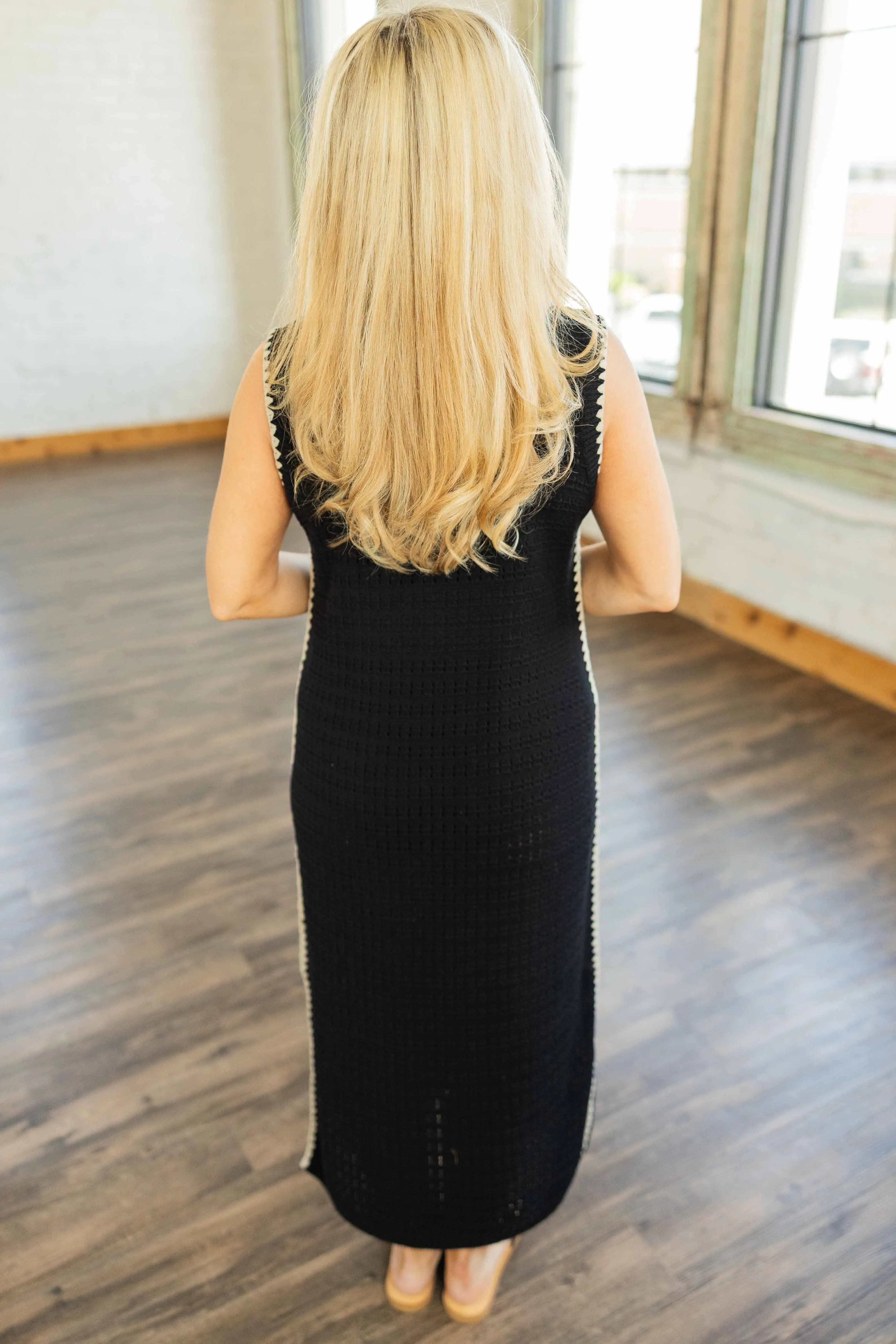 ALANA TEXTURED SWEATER TANK MIDI DRESS