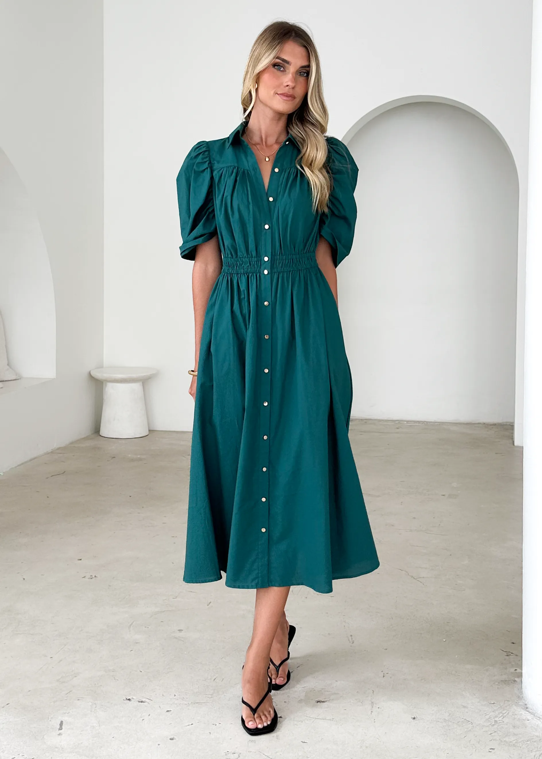Ariana Midi Dress - Emerald