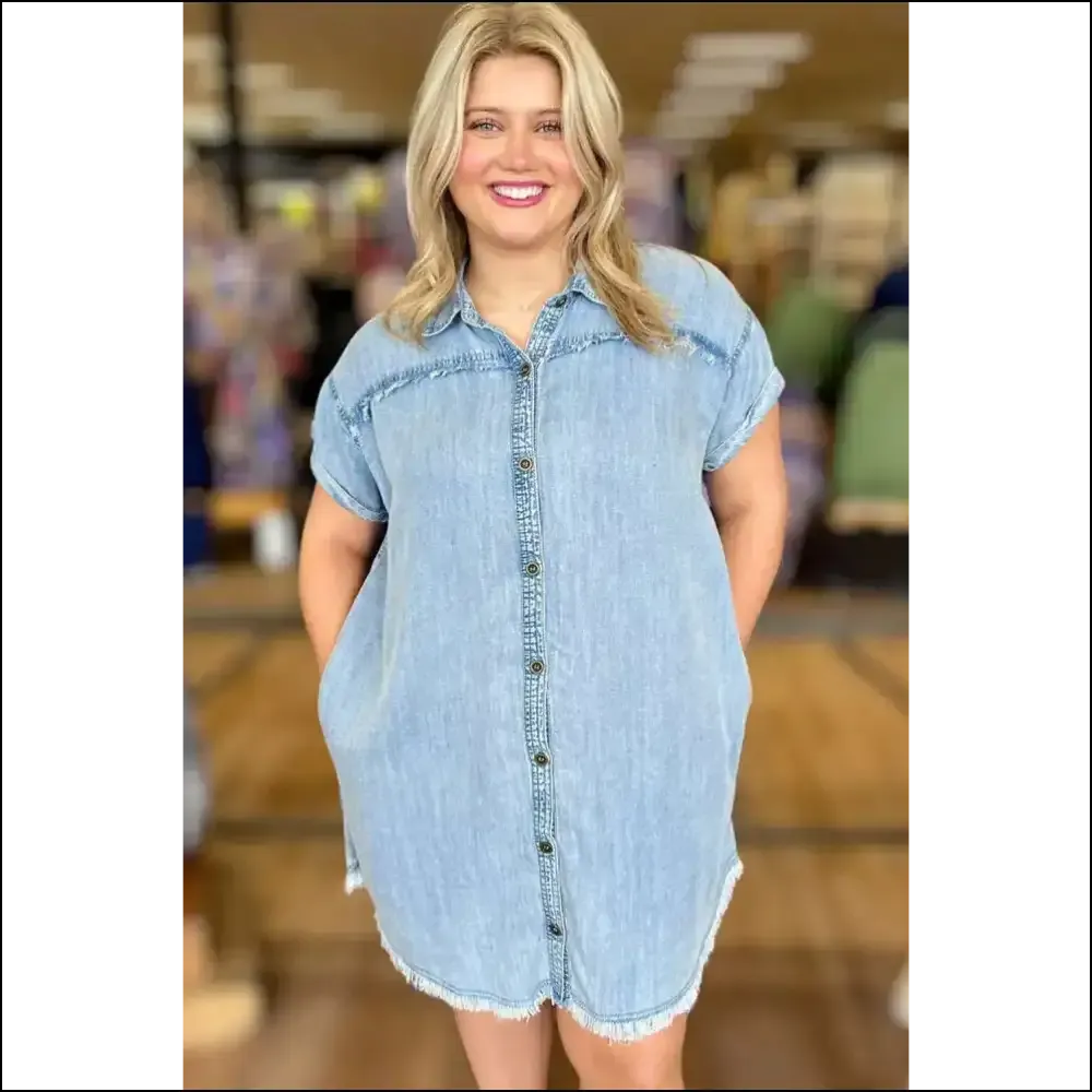 Ashleigh Blue Denim Shirt Dress: World Domination  👑