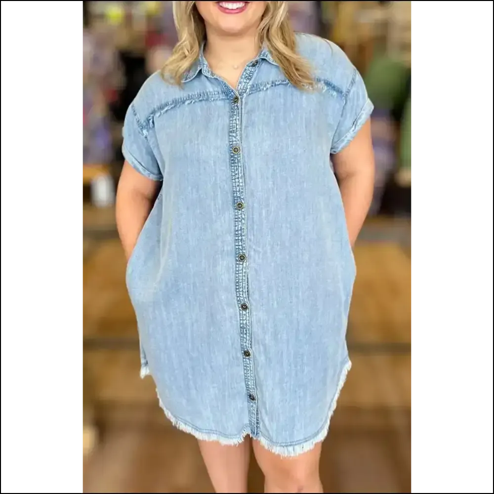 Ashleigh Blue Denim Shirt Dress: World Domination  👑
