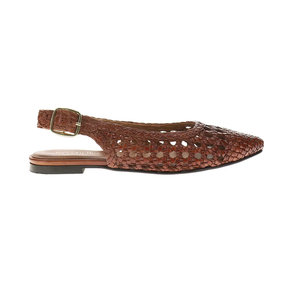 Avalon Woven Leather Slingback Flats