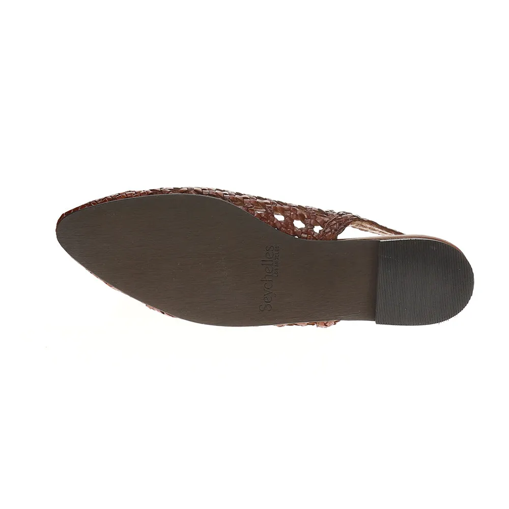 Avalon Woven Leather Slingback Flats