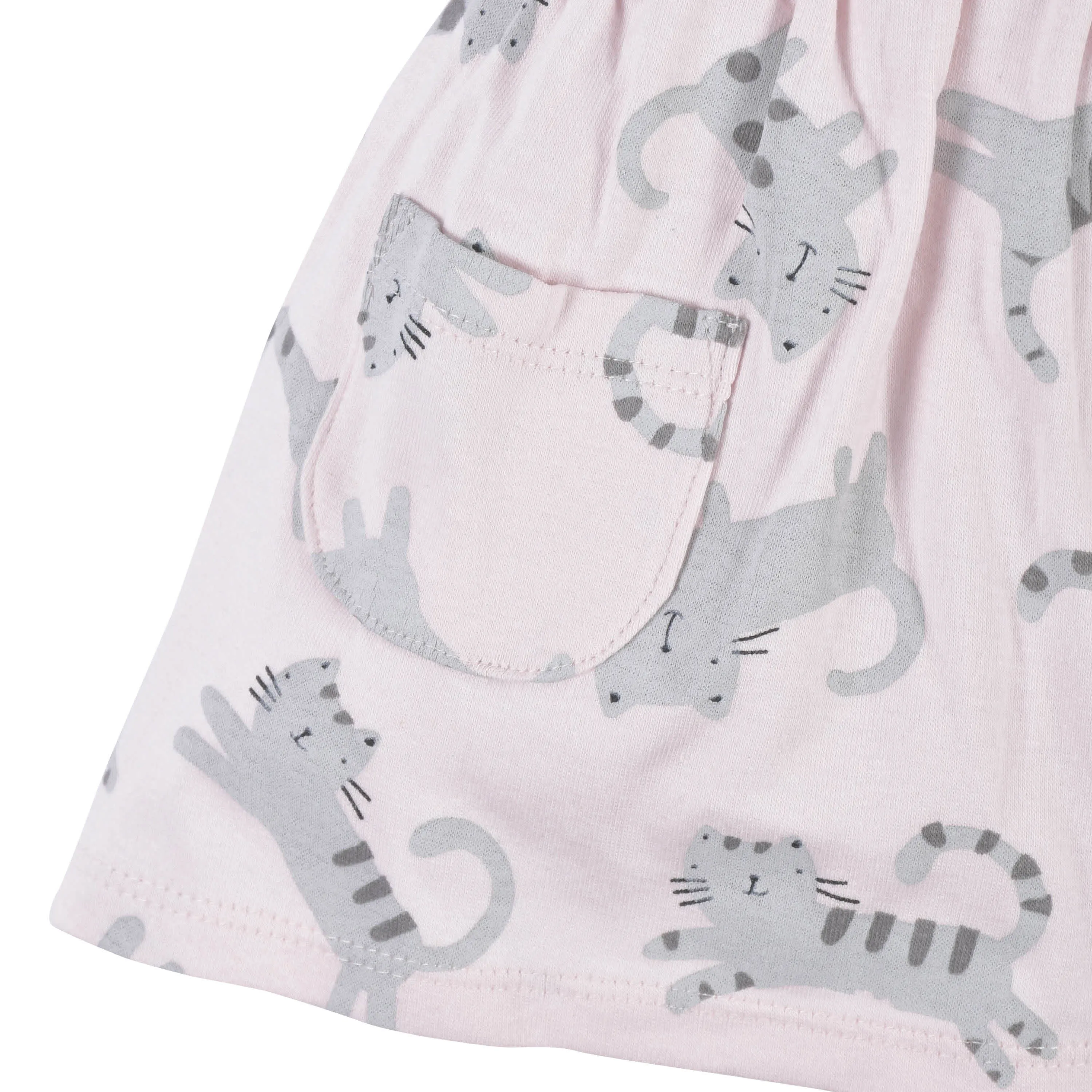 Baby Girls Comfy Stretch Floral Leopard Dress With Pockets