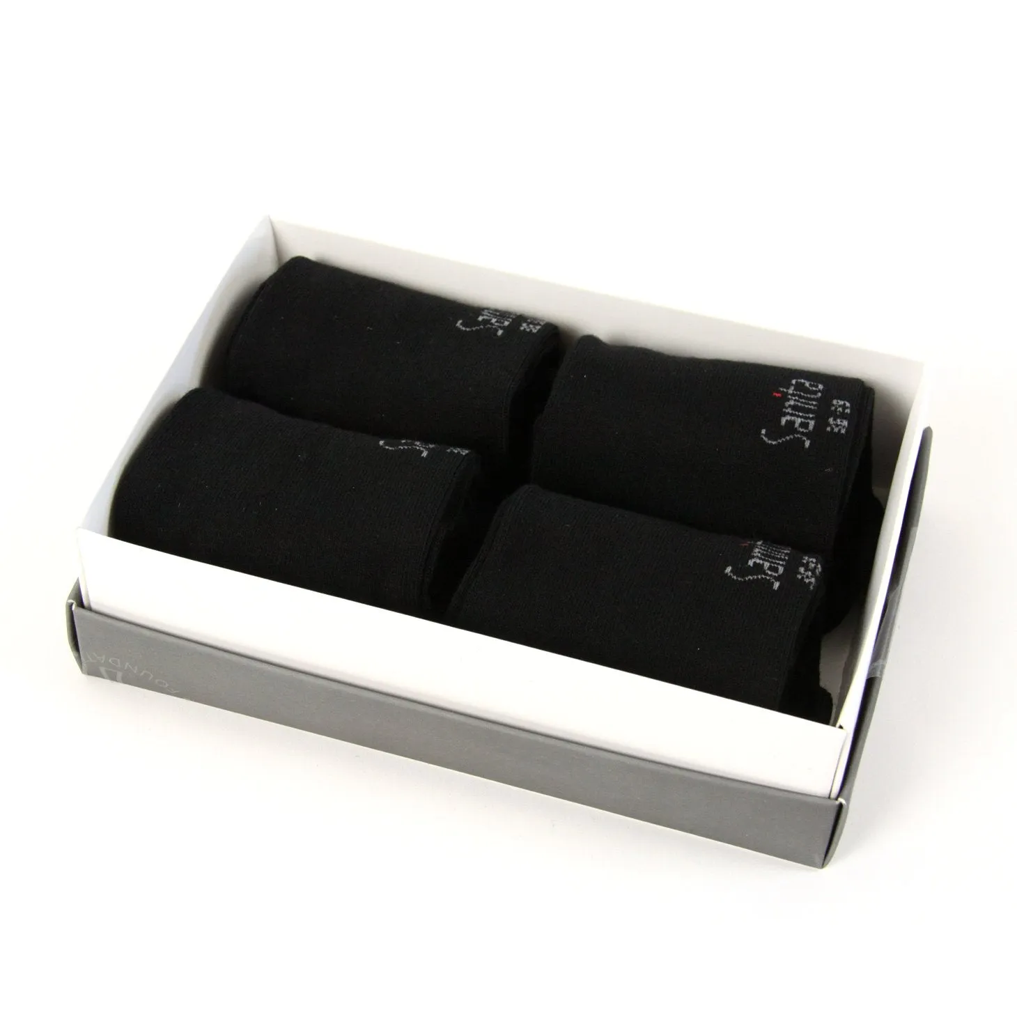 Bamboo Crew Socks 4-Pack Unisex in Black