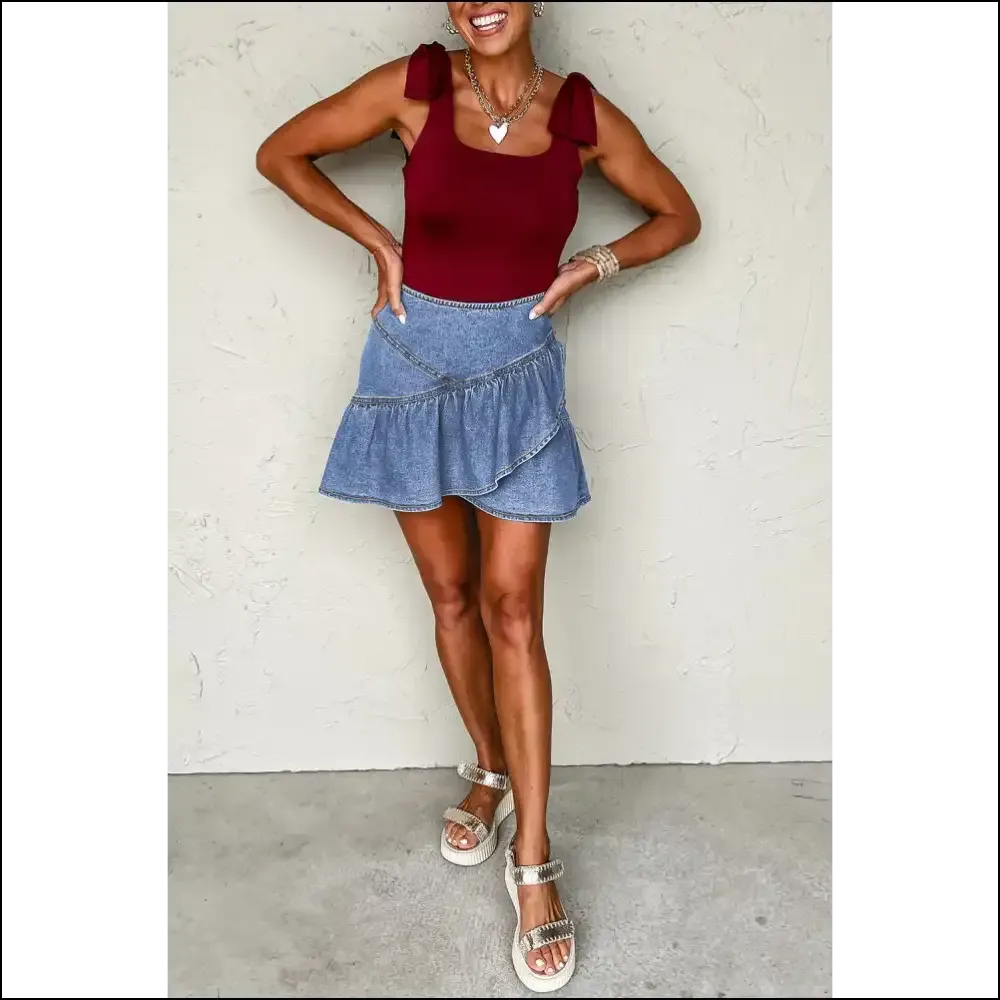 Beau Blue Denim Mini Skirt: Leg Day  👖 Needful Things