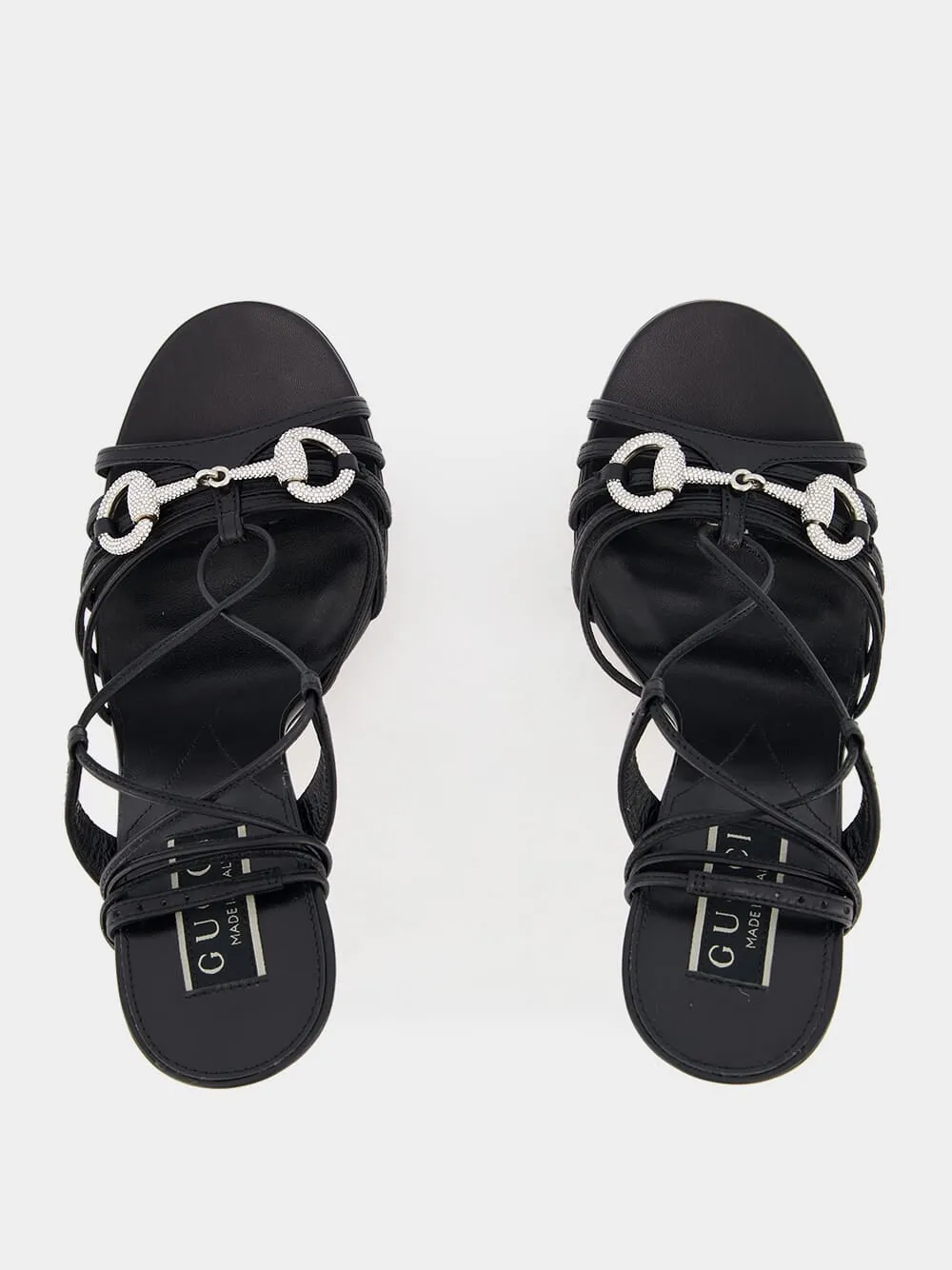 Black Crystal Horsebit 105mm Heels