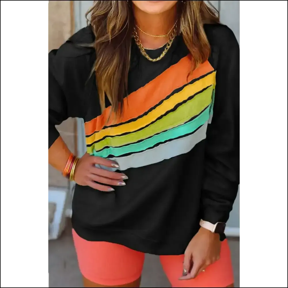Black Rainbow Colorblock: so Comfy, It's Practically Illegal! 🌈
