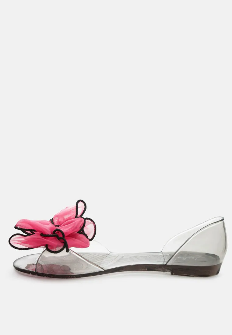 Bow On Top Jelly Ballerinas