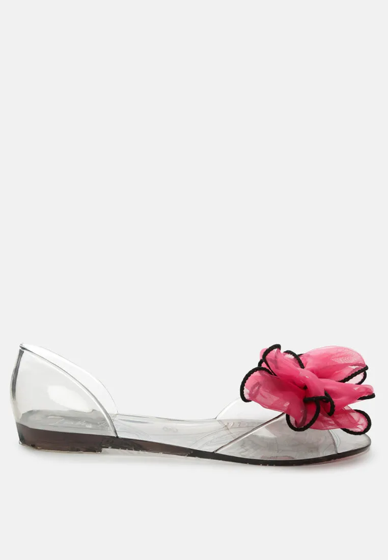 Bow On Top Jelly Ballerinas