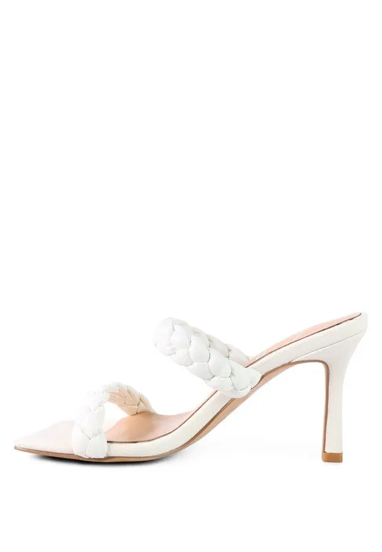 Braided Strap Mid Heel Sandal