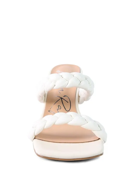 Braided Strap Mid Heel Sandal