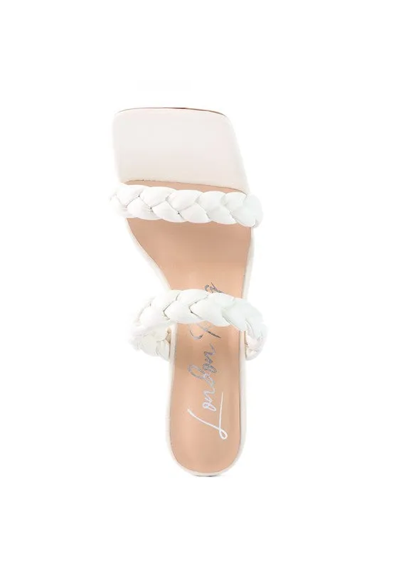 Braided Strap Mid Heel Sandal