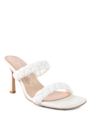 Braided Strap Mid Heel Sandal