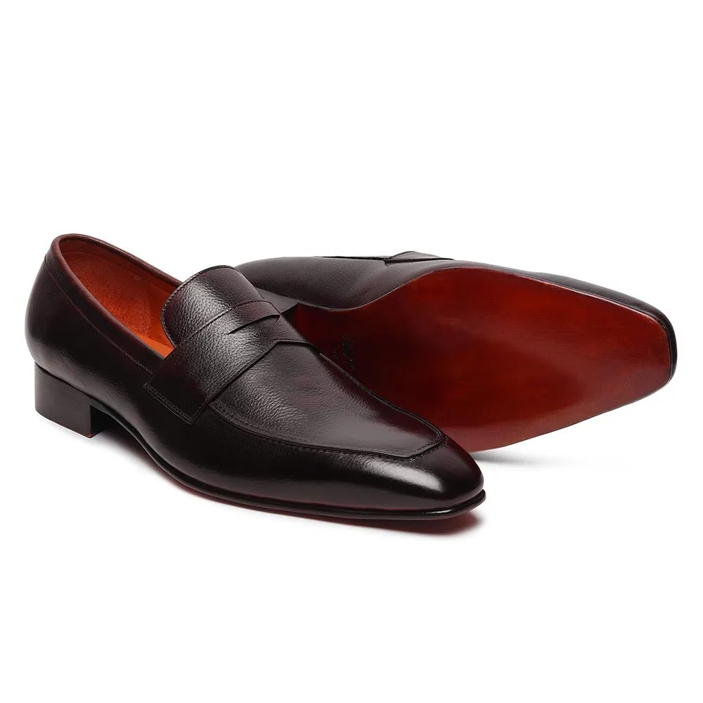 Brown Milled Glossed Classic Penny Loafer