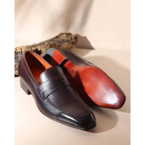 Brown Milled Glossed Classic Penny Loafer