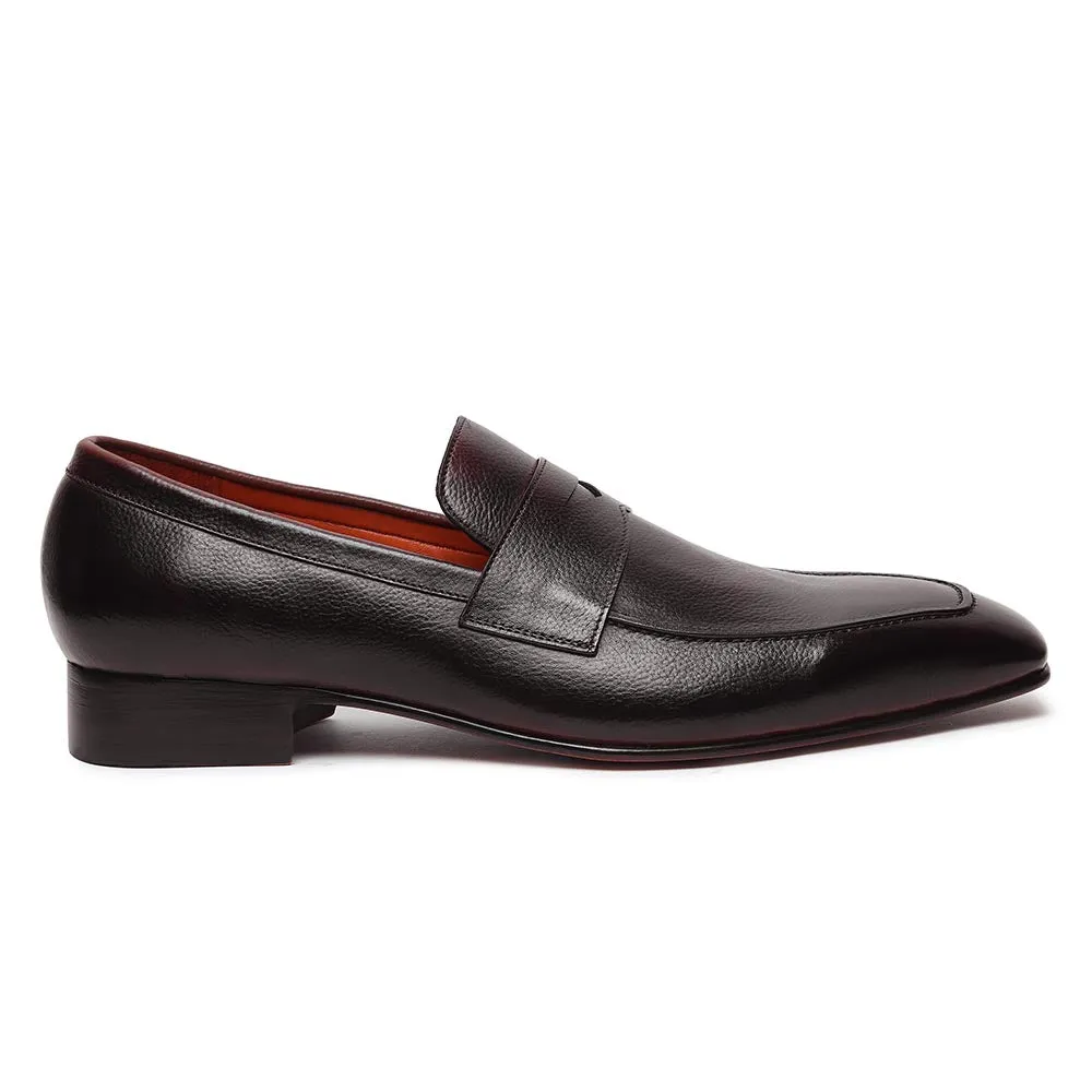 Brown Milled Glossed Classic Penny Loafer