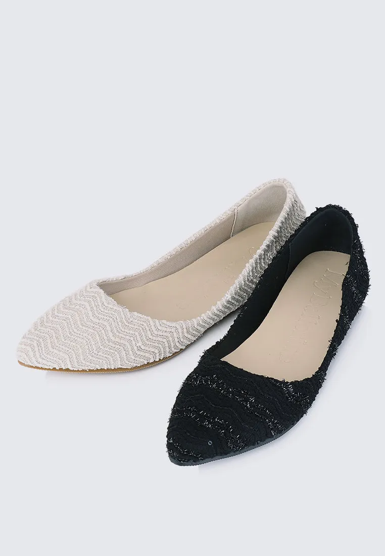 Cece Tweed Comfy Ballerina In Black