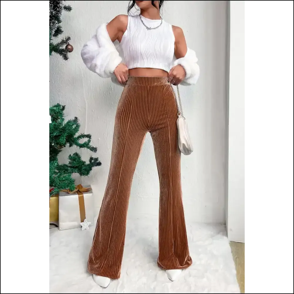 Chestnut High Waist Pants: Corduroy Bootylicious  🌰