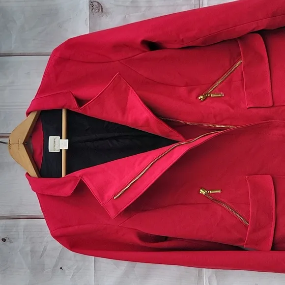 Chico's Red Sleek Ponte Jacket Size Medium