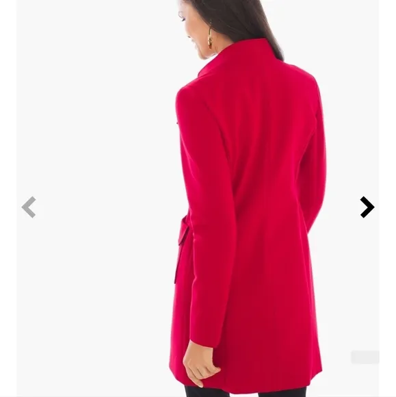 Chico's Red Sleek Ponte Jacket Size Medium