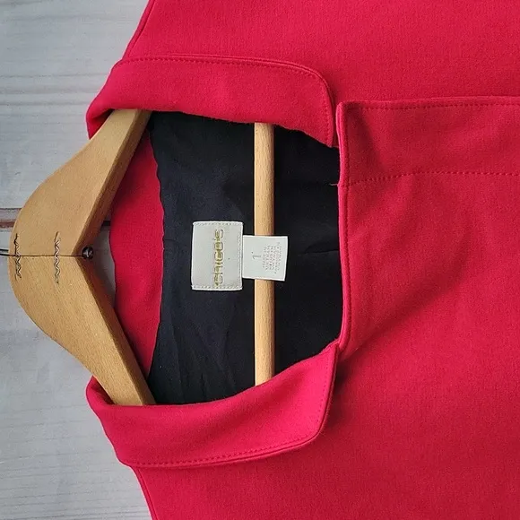 Chico's Red Sleek Ponte Jacket Size Medium