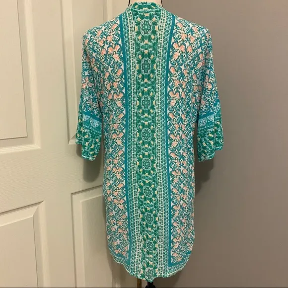 CHICO’S Soft Tile Stripe Duster Cardigan