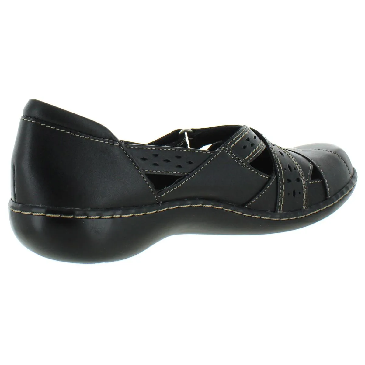 Clarks Womens Ashland Spin Q Leather Mary Jane Flats