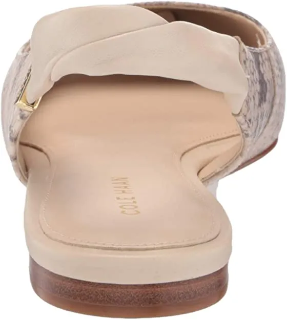 Cole Haan womens Eden Skimmer Ballet Flat, Python Printed Leather Cement Leather, 6 US