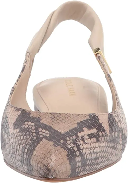 Cole Haan womens Eden Skimmer Ballet Flat, Python Printed Leather Cement Leather, 6 US