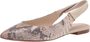 Cole Haan womens Eden Skimmer Ballet Flat, Python Printed Leather Cement Leather, 9.5 US