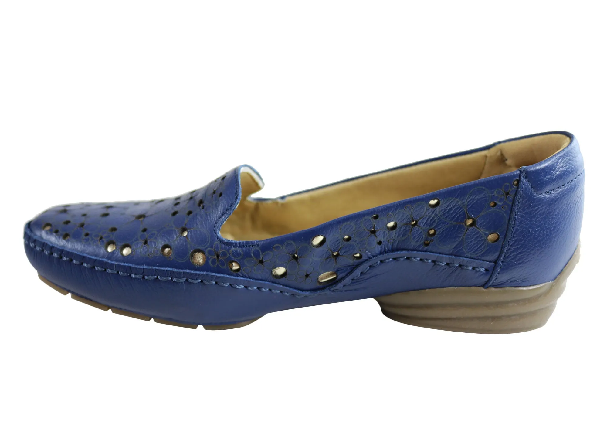 Comfortshoeco Etica Womens Comfort Cushioned Leather Low Heel Shoes