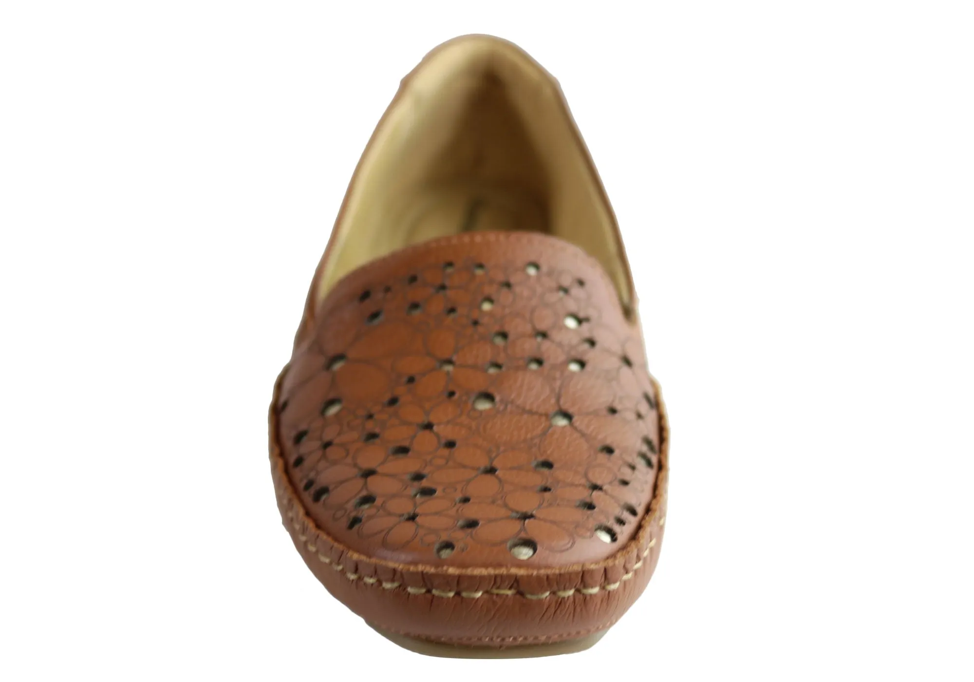 Comfortshoeco Etica Womens Comfort Cushioned Leather Low Heel Shoes