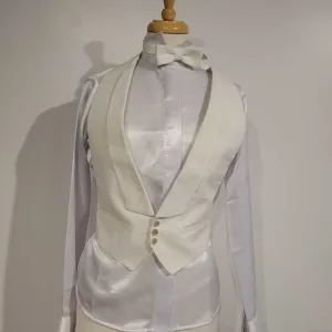 Cream Formal Vest and Bowtie