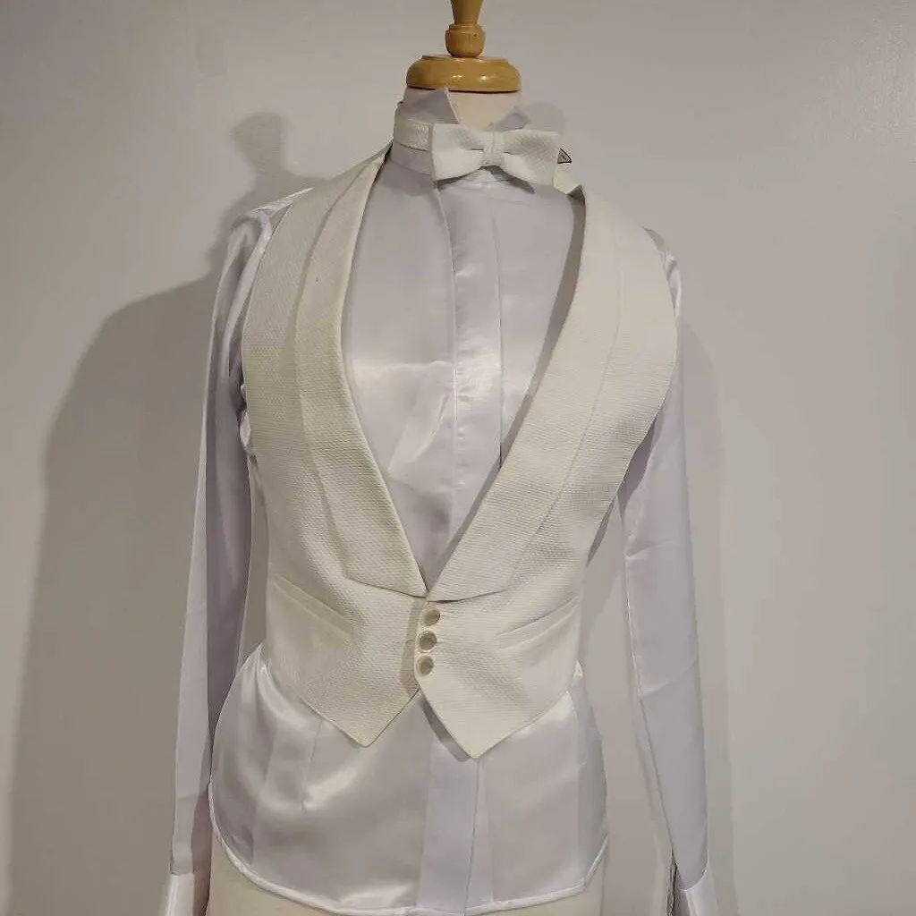 Cream Formal Vest and Bowtie