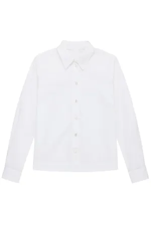 Cropped Collared Shirt | Cotton White