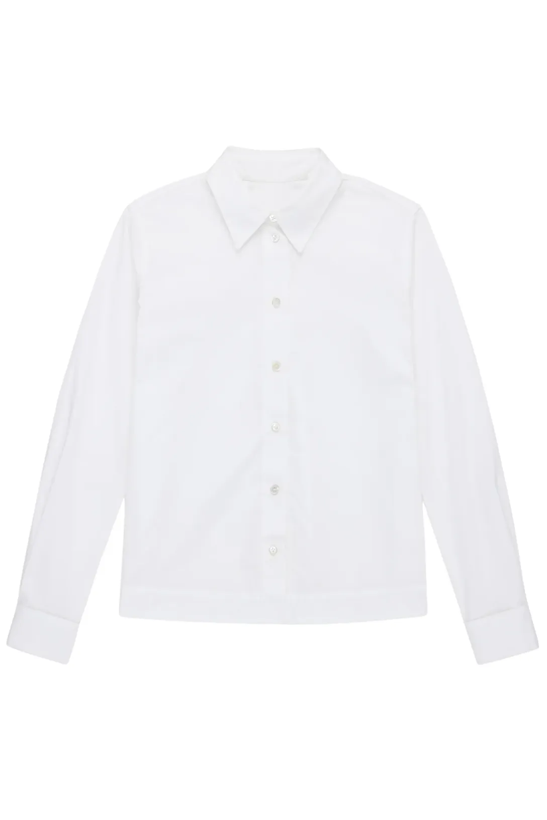 Cropped Collared Shirt | Cotton White