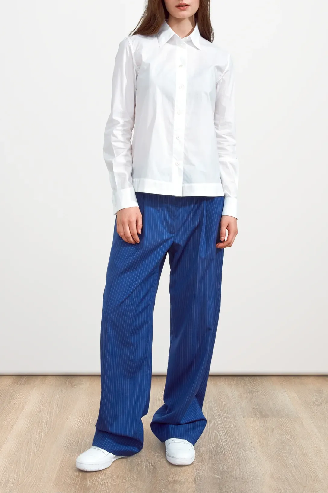 Cropped Collared Shirt | Cotton White