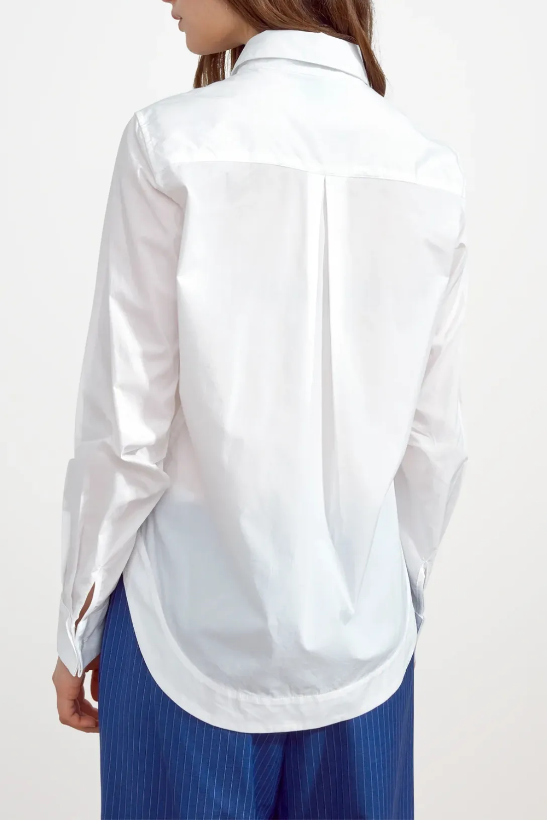 Cropped Collared Shirt | Cotton White
