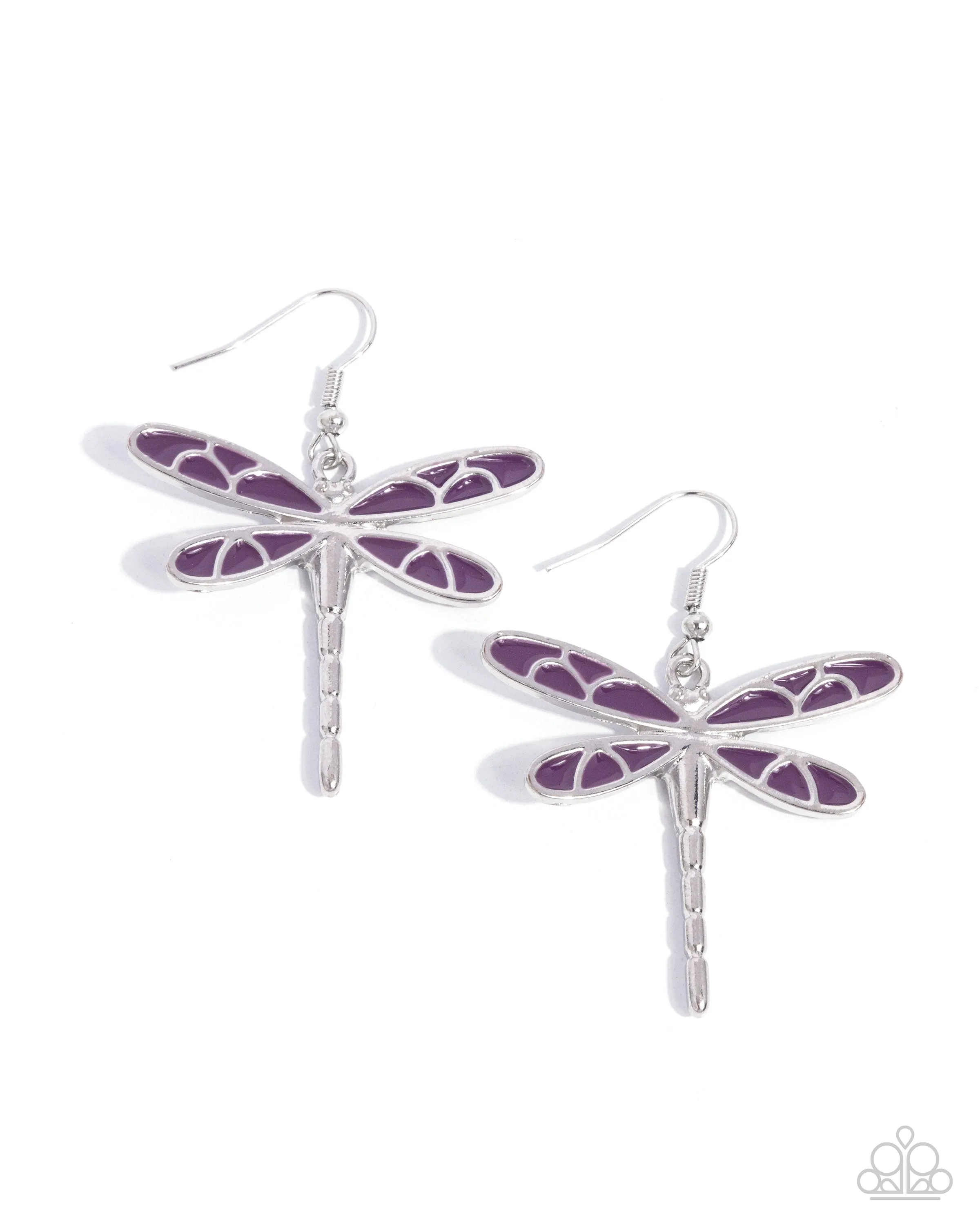 Dragonfly Descent - Purple Earring