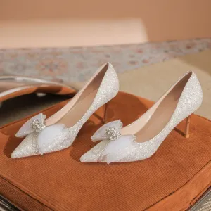 Elegant Spark Bowtie Heels