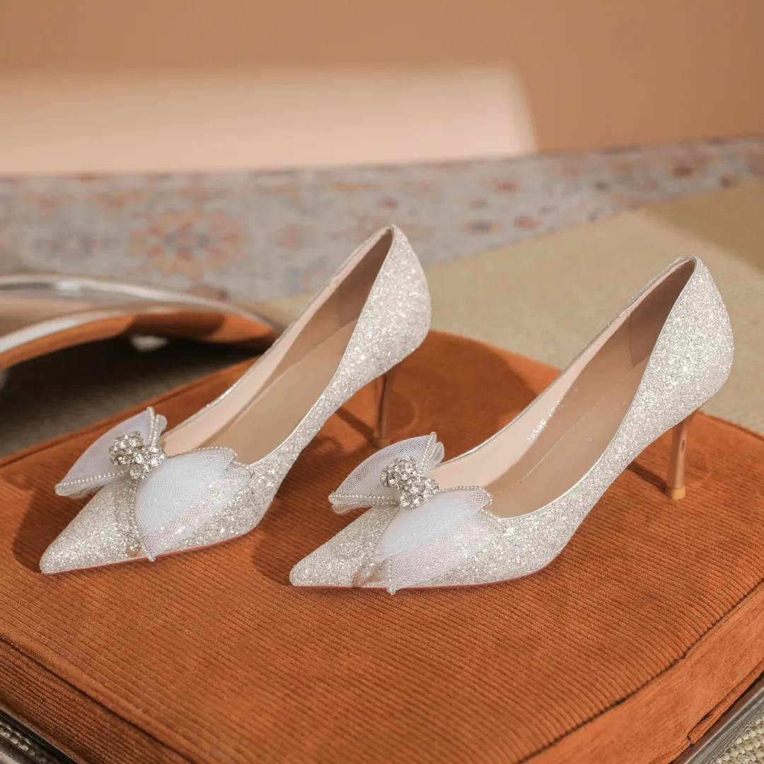 Elegant Spark Bowtie Heels