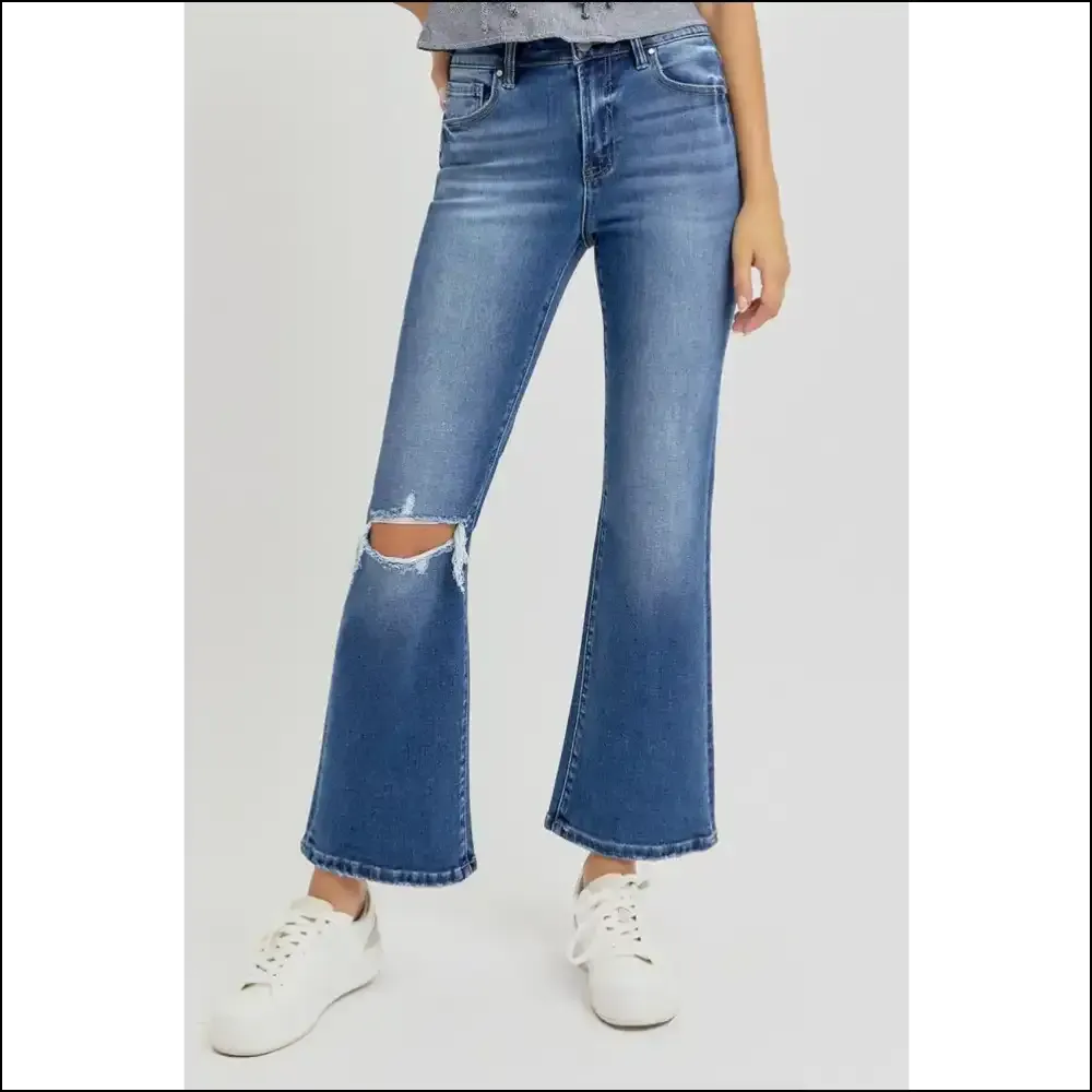 Flare it Like you Mean It: Risen High Rise Crop Flare Jeans for the Bold