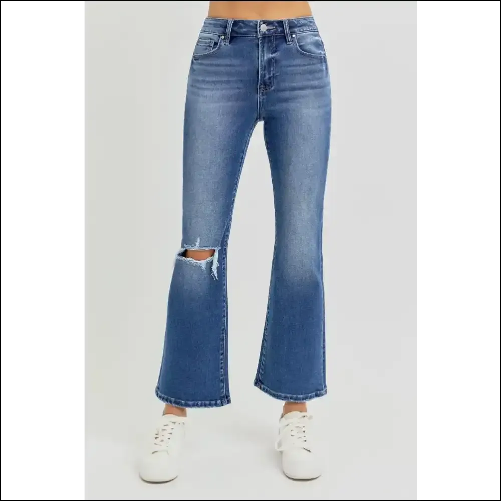 Flare it Like you Mean It: Risen High Rise Crop Flare Jeans for the Bold