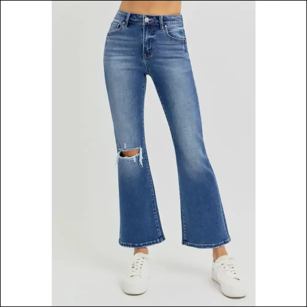 Flare it Like you Mean It: Risen High Rise Crop Flare Jeans for the Bold