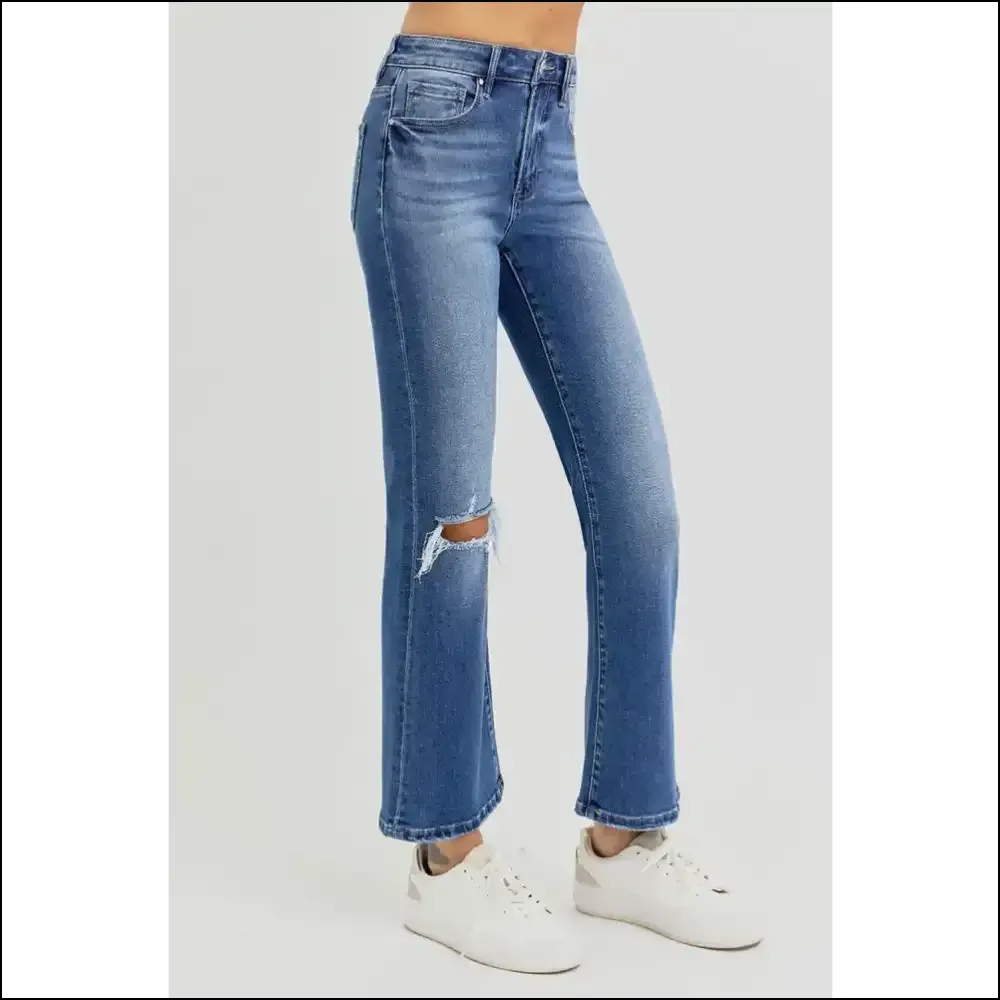 Flare it Like you Mean It: Risen High Rise Crop Flare Jeans for the Bold
