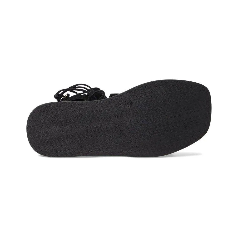 Free People Sandals Sun Chaser Black Leather Gladiator Flats